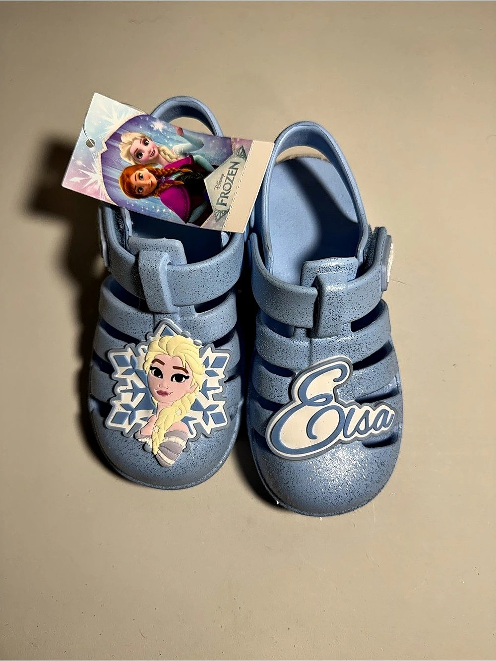 Fisney Frozen Elsa Blue Sandals Girls US 10 NWT